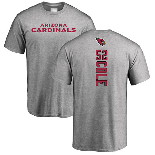 Arizona Cardinals Men Ash Mason Cole Backer NFL Football #52 T Shirt